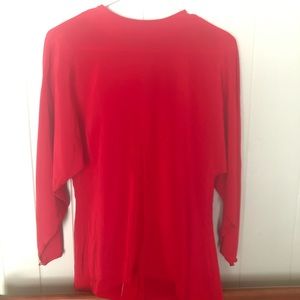 Bright red 2 piece silk and wool dress